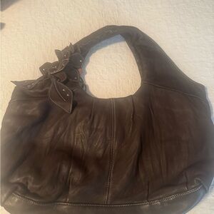 Nordstrom Dark Brown Leather Hobo Bag